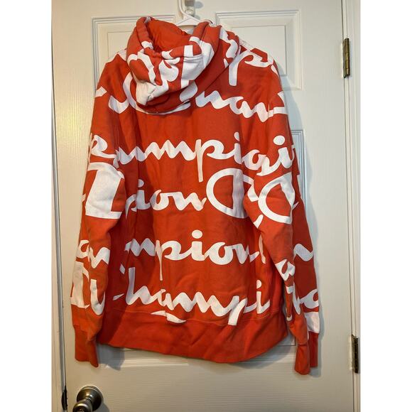 Champion Reverse Weave Women Hoodie All Over Script Sz: X large - Picture 3 of 4